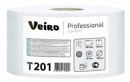 Туалетная бумага в средних рулонах Veiro Professional Comfort, цвет белый, 1 слой, 200м 