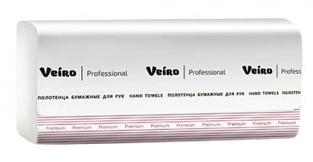 Полотенца для рук W-сложение Veiro Professional Premium, цвет белый, 2 слоя, 150 листов, 320х216 мм