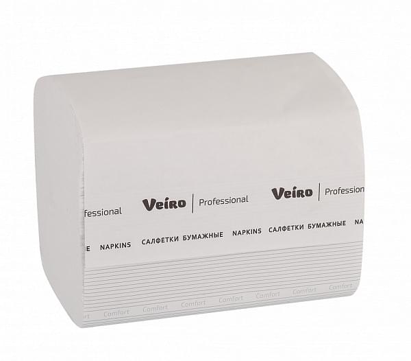 Салфетки бумажные Z-сложение Veiro Professional Premium, цвет белый, 1 слой, 250 листов, 111*225 мм