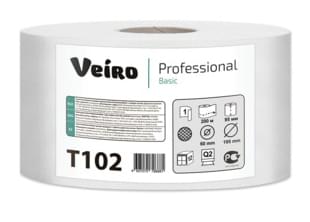 Туалетная бумага в средних рулонах Veiro Professional Basic цвет натуральный, 1 слой, 200м 