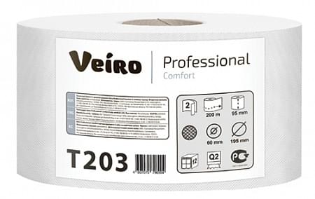 Туалетная бумага в средних рулонах Veiro Professional Comfort, цвет белый, 2 слоя, 200м