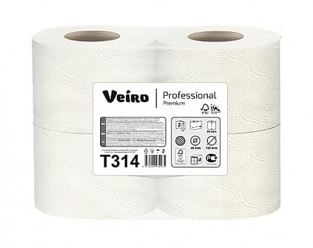 Туалетная бумага Veiro Professional Premium, цвет белый, 2 слоя, 20 м, 4 рул/спайка 